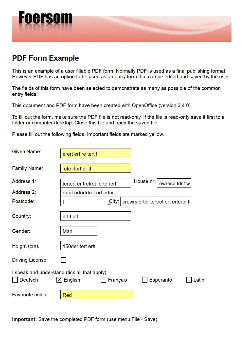 Example of a flattened PDF