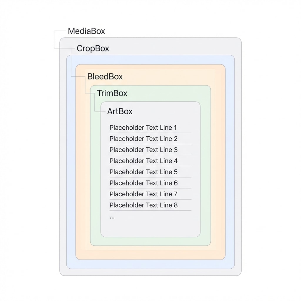 PDF Page Box Hierarchy: MediaBox > CropBox > BleedBox > TrimBox > ArtBox