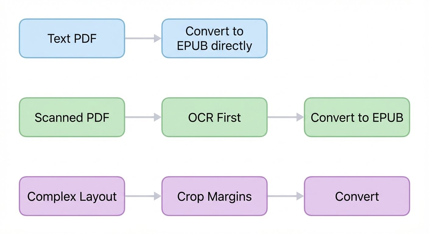 Academic Paper PDF to EPUB Workflow: Crop → OCR → Convert → Read
