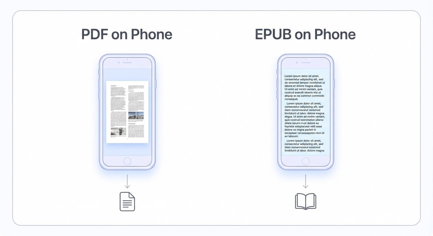 PDF Fixed Layout vs EPUB Reflow on a 6-inch E-reader Screen
