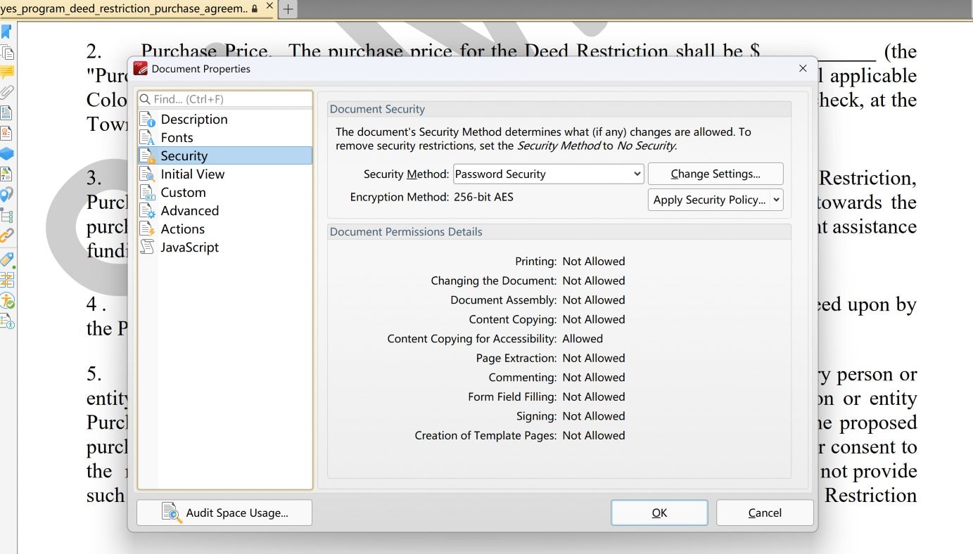 Example of a permission-restricted PDF