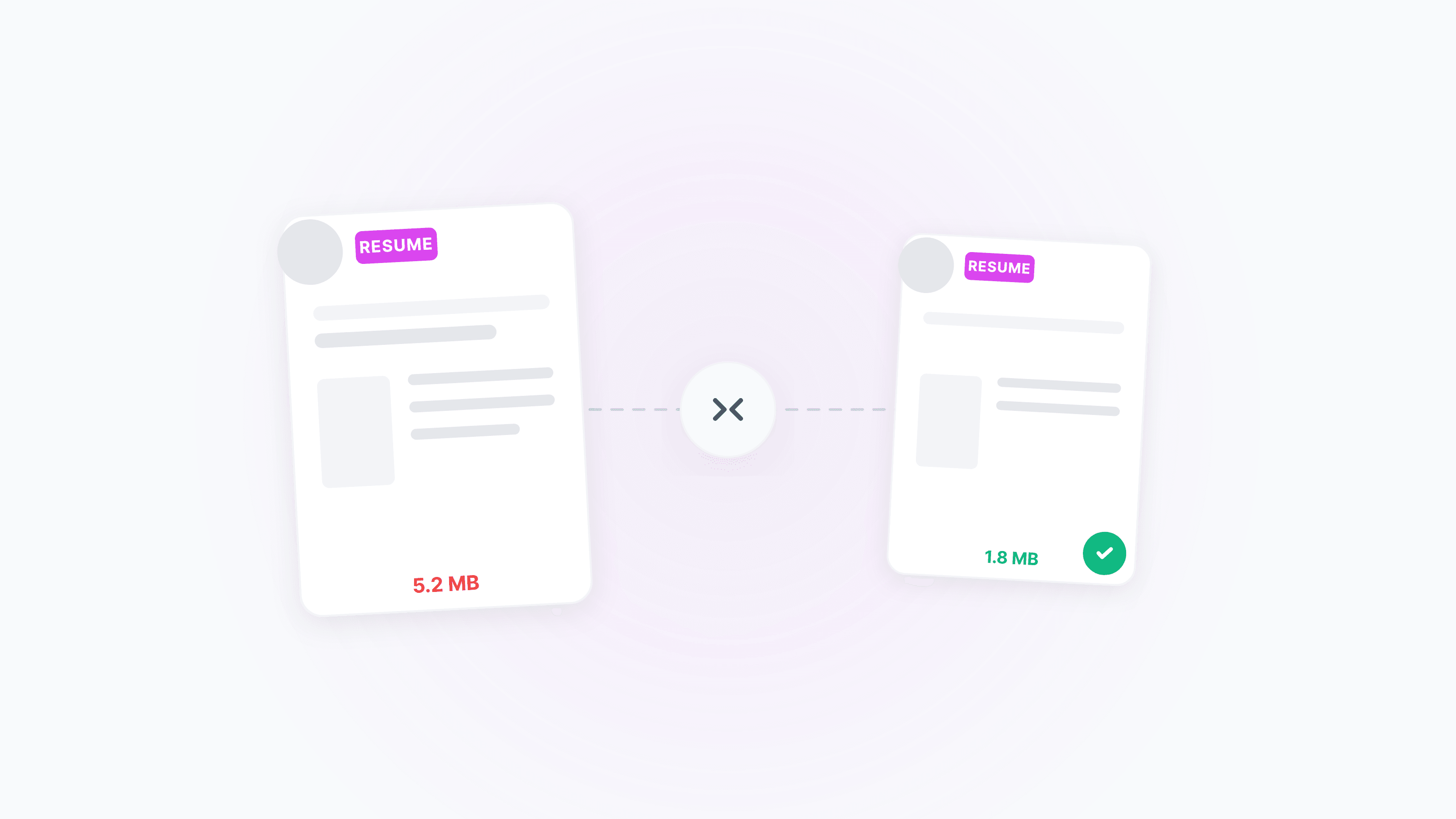 Comprimi il CV in PDF a 2MB — nitido e compatibile con ATS